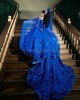 Navy Blue Quinceanera Dress Sweetheart Neck Off Shoulder 15 Dresses With Bow