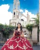 Off Shoulder Burgundy Quinceanera Dress Lace Appliques Sweetheart Neck 15 Dresses