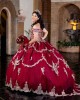 Off Shoulder Burgundy Quinceanera Dress Lace Appliques Sweetheart Neck 15 Dresses