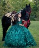 Off Shoulder Emerald Green Quince Dresses Metallic Sequin Sweetheart Neck 15 Dress