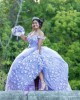 Off Shoulder Lilac Quinceanera Dress 3D Flowers Sweetheart Neck 15 Dresses