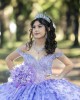 Off Shoulder Lilac Quinceanera Dress Sweetheart Neck Lace Appliques 15 Dresses