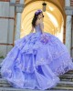 Off Shoulder Lilac Quinceanera Dress Sweetheart Neck Lace Appliques 15 Dresses