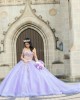 Off Shoulder Lilac Quinceanera Dresses Lace Appliques Sweetheart Neck 15 Dress