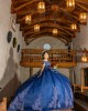 Off Shoulder Navy Blue Quinceanera Dress Sweetheart Neck Lace Appliques 15 Dresses