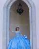 Off Shoulder Sky Blue Quinceanera Dress Lace Appliques Sweetheart Neck 15 Dresses