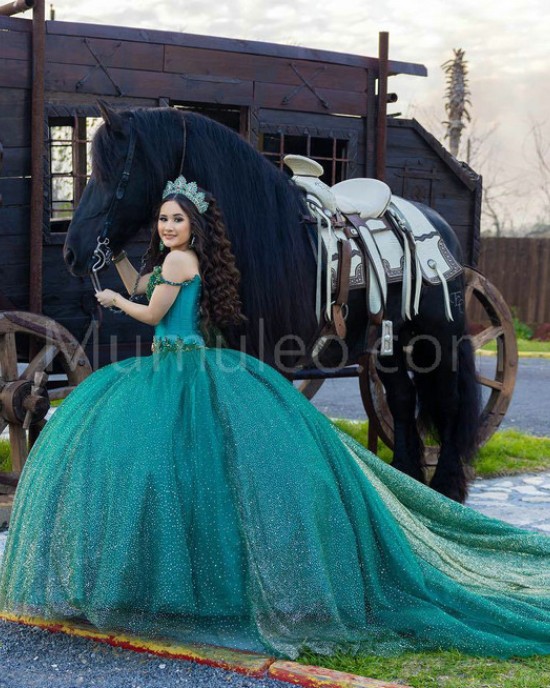 Sleeveless Emerald Green Quinceanera Dress Metallic Sequin Sweetheart Neck 15 Dresses