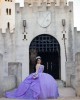 Sleeveless Lilac Quinceanera Dress Lace Appliques V Neck 15 Dresses