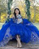 Spaghetti Strap Blue Quinceanera Dress Lace Appliques Sweetheart Neck 15 Dresses