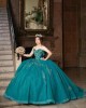 Sweetheart Neck Emerald Green Quinceanera Dress Lace Appliques Sleeveless 15 Dresses