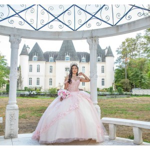 Sweetheart Neck Pink Quinceanera Dress Lace Appliques Sleeveless 15 Dresses