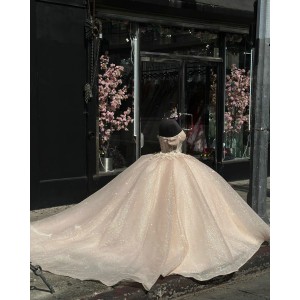 Champagne Quincedress Dress Off The Shoulder Princess Glitter Sweet 16 Dresses